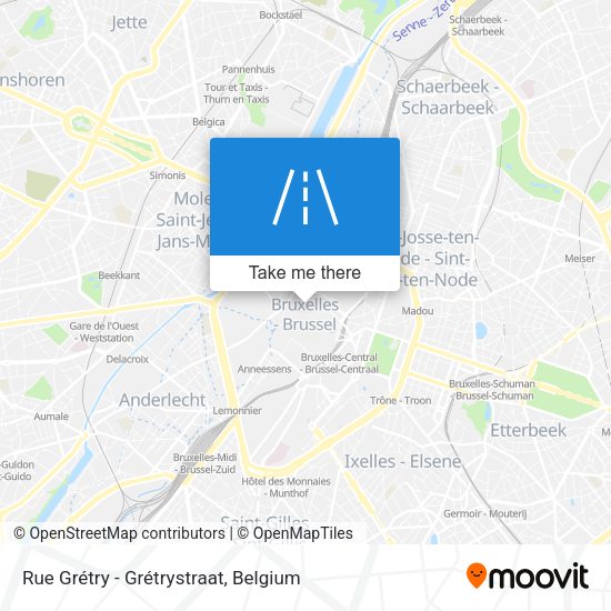 Rue Grétry - Grétrystraat map