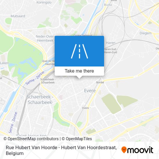 Rue Hubert Van Hoorde - Hubert Van Hoordestraat map