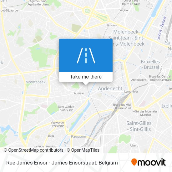 Rue James Ensor - James Ensorstraat plan