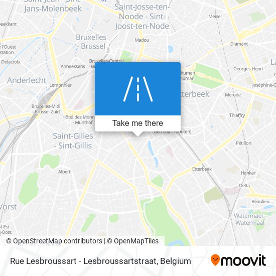 Rue Lesbroussart - Lesbroussartstraat map