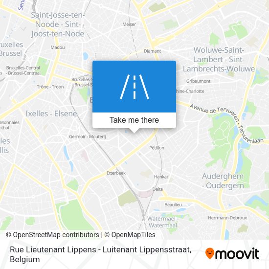 Rue Lieutenant Lippens - Luitenant Lippensstraat map