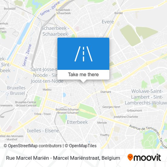 Rue Marcel Mariën - Marcel Mariënstraat map