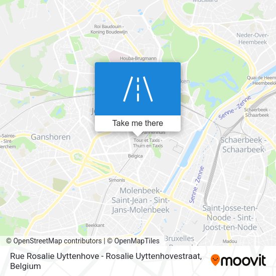 Rue Rosalie Uyttenhove - Rosalie Uyttenhovestraat plan