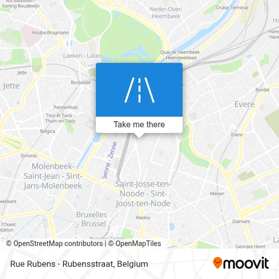 Rue Rubens - Rubensstraat map