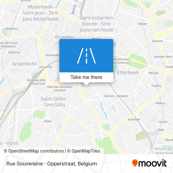 Rue Souveraine - Opperstraat map