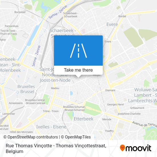 Rue Thomas Vinçotte - Thomas Vinçottestraat plan