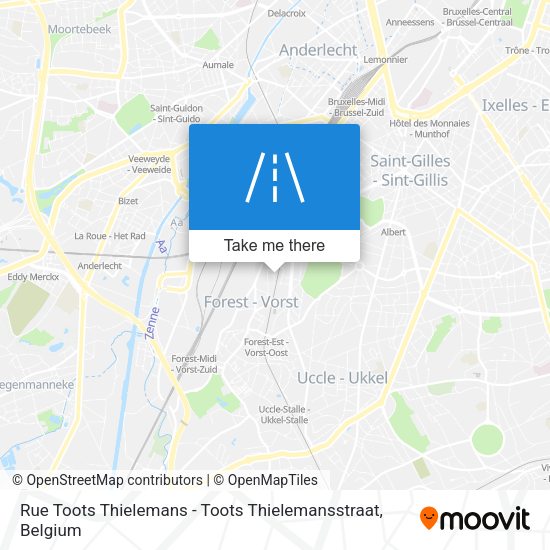 Rue Toots Thielemans - Toots Thielemansstraat plan