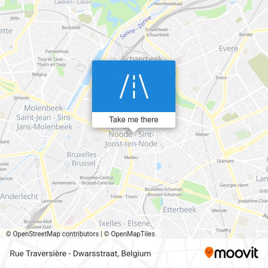 Rue Traversière - Dwarsstraat map
