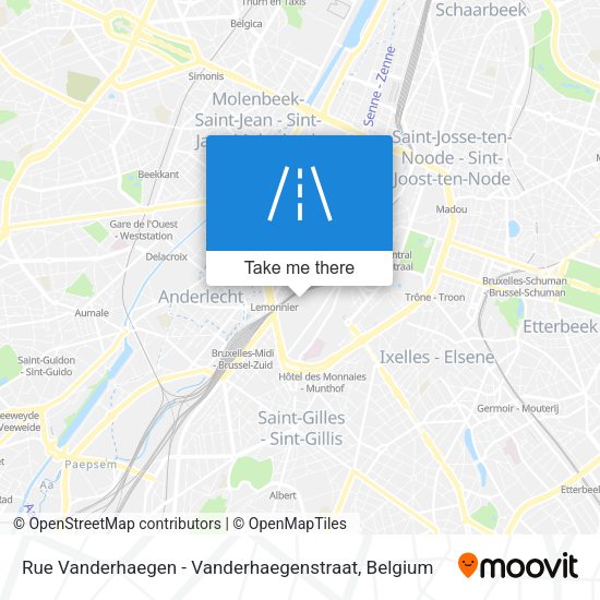 Rue Vanderhaegen - Vanderhaegenstraat map