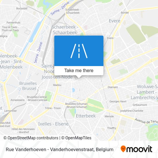 Rue Vanderhoeven - Vanderhoevenstraat plan