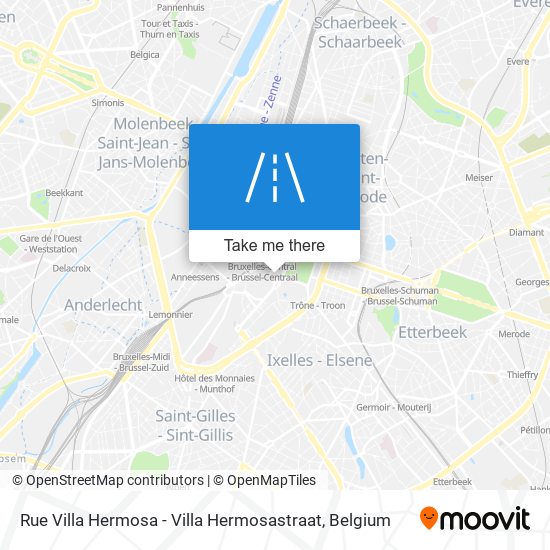 Rue Villa Hermosa - Villa Hermosastraat plan