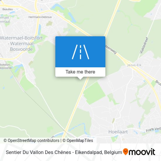 Sentier Du Vallon Des Chênes - Eikendalpad plan