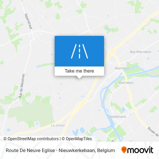 Route De Neuve Eglise - Nieuwkerkebaan plan