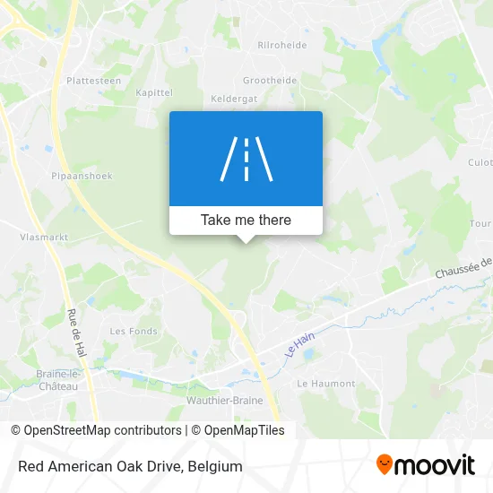 Red American Oak Drive map
