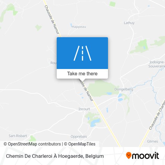 Chemin De Charleroi À Hoegaerde map