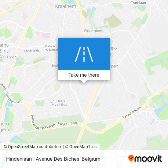 Hindenlaan - Avenue Des Biches map