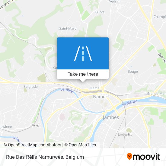 Rue Des Rèlîs Namurwès plan
