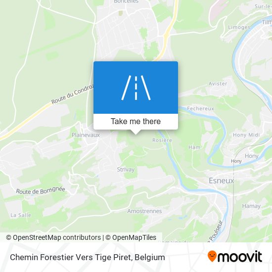 Chemin Forestier Vers Tige Piret map