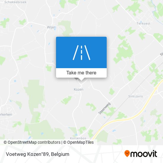 Voetweg Kozen°89 map