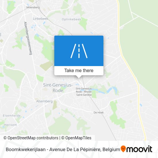 Boomkwekerijlaan - Avenue De La Pépinière map