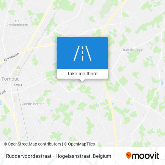 Ruddervoordestraat - Hogelaanstraat map