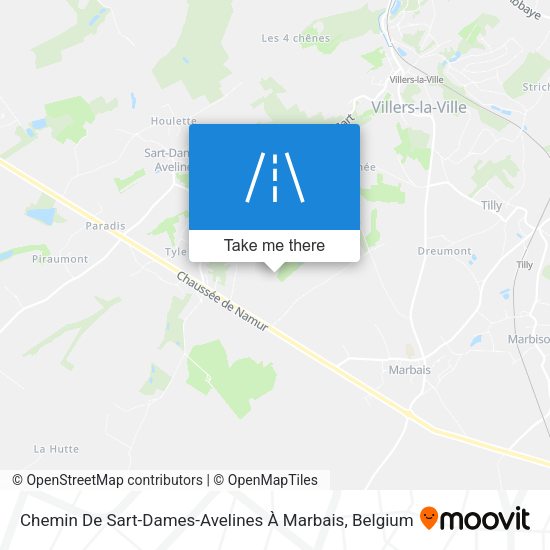 Chemin De Sart-Dames-Avelines À Marbais map