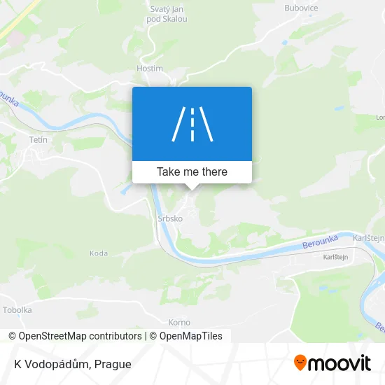 Карта K Vodopádům