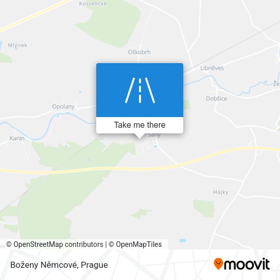 Boženy Němcové map