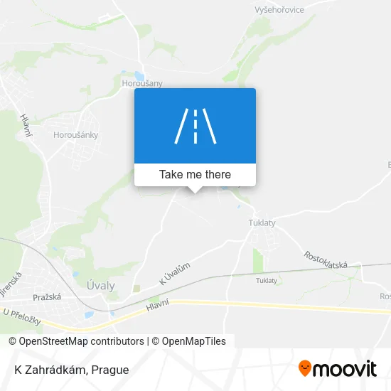 K Zahrádkám map