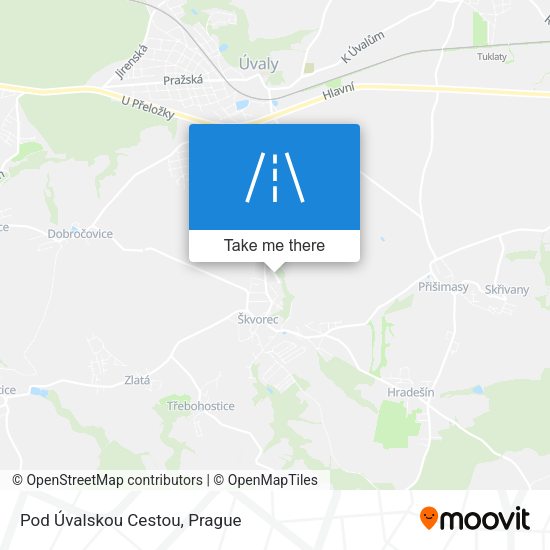 Pod Úvalskou Cestou map
