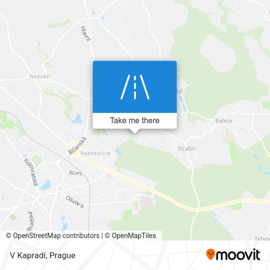 V Kapradí map