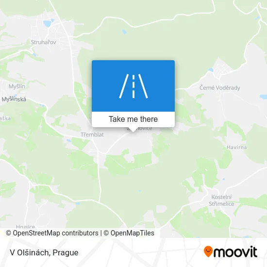 Карта V Olšinách