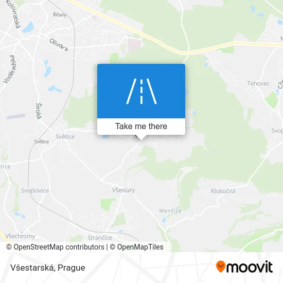 Карта Všestarská