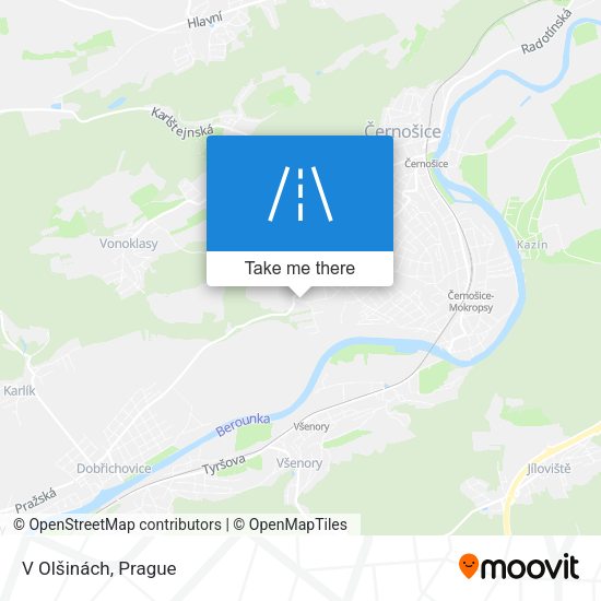 Карта V Olšinách