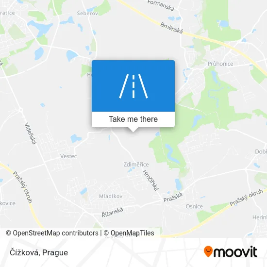 Карта Čížková
