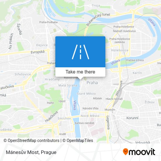 Карта Mánesův Most
