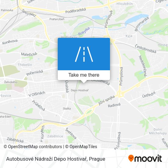 Autobusové Nádraží Depo Hostivař map