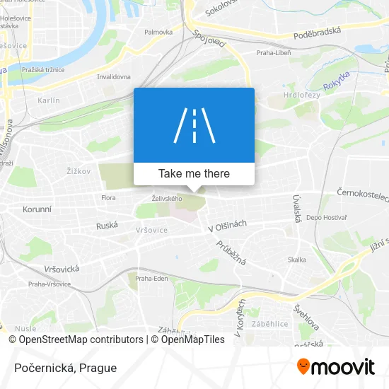 Карта Počernická