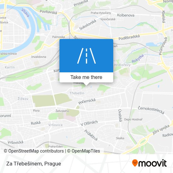 Za Třebešínem map