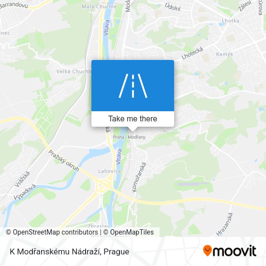 K Modřanskému Nádraží map