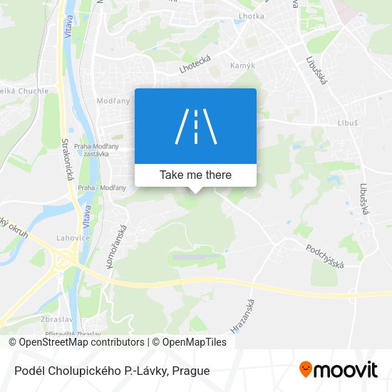 Podél Cholupického P.-Lávky map