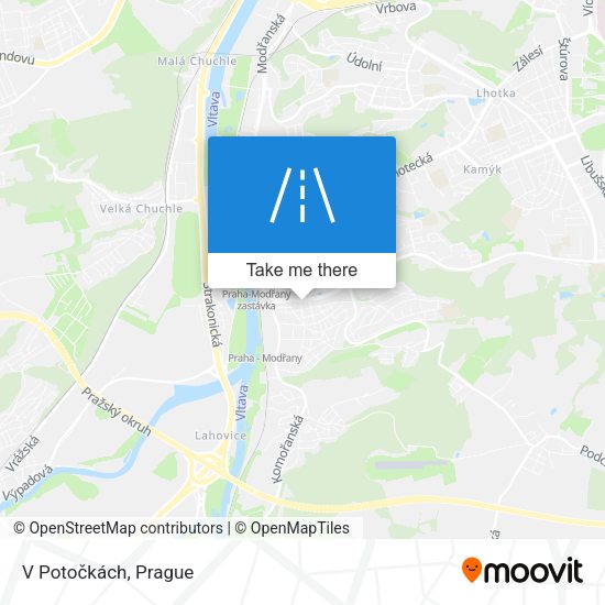 V Potočkách map