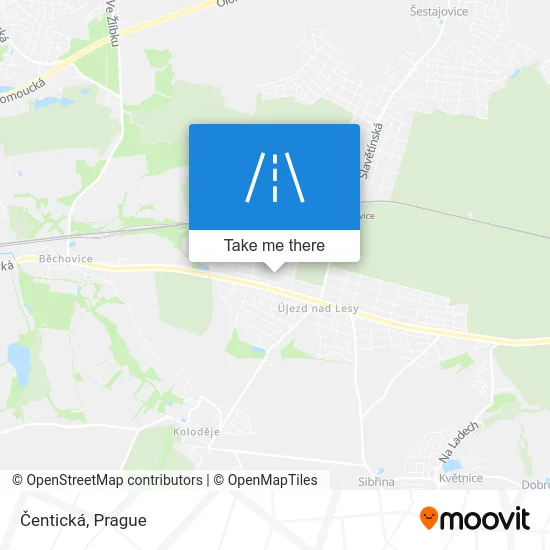 Карта Čentická
