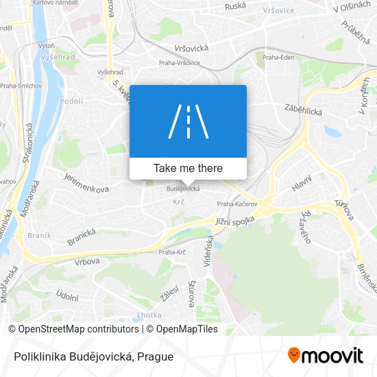 Poliklinika Budějovická map
