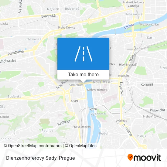 Карта Dienzenhoferovy Sady