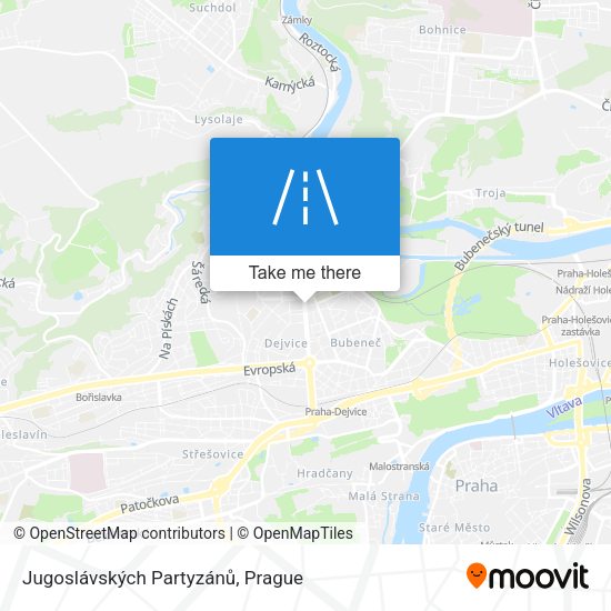 Jugoslávských Partyzánů map