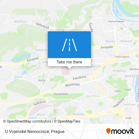 Карта U Vojenské Nemocnice