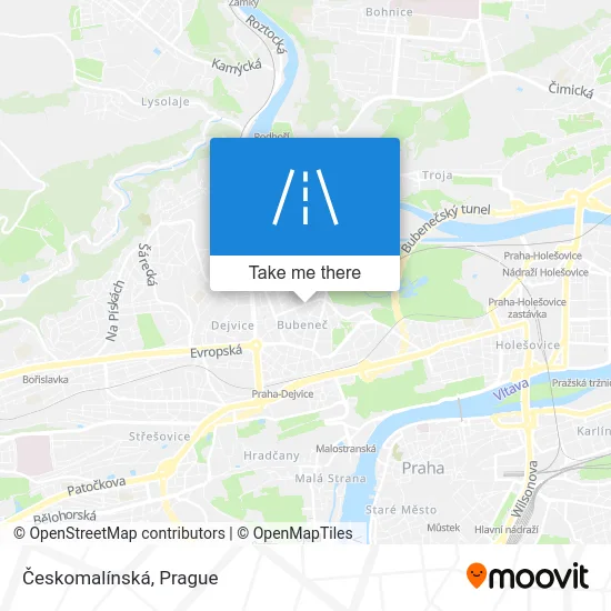 Карта Českomalínská