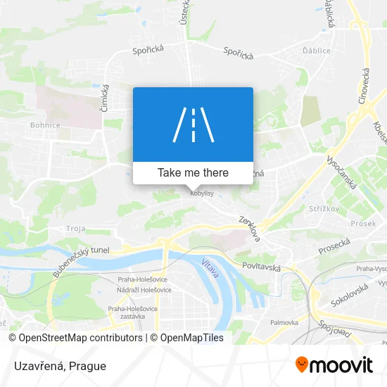 Карта Uzavřená