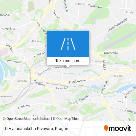 U Vysočanského Pivovaru map